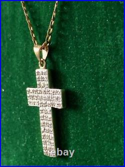 0.3 Carat Diamond Cross 9ct Gold Necklace Chain