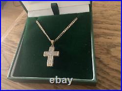 0.50 Ct Diamond Cross Necklace 9ct Gold