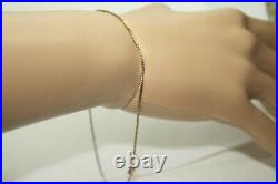100% Genuine 9K Solid Yellow Gold Box Link Chain Bracelet or Anklet 25.5cm
