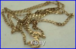100% Genuine 9k Solid Yellow Gold Curb Flat Link Necklace Chain 43.5 cm