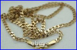 100% Genuine 9k Solid Yellow Gold Flat Square Links Necklace Chain 46cm