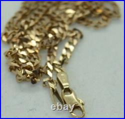 100% Genuine 9k Solid Yellow Gold Flat Square Links Necklace Chain 46cm