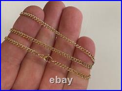 11 9CT GOLD CHAIN NECKLACE flat curb type GOOD QUALITY TIGHT LINKED 7.3 Grams