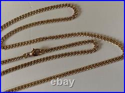 11 9CT GOLD CHAIN NECKLACE flat curb type GOOD QUALITY TIGHT LINKED 7.3 Grams