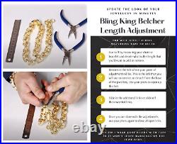 13mm Gold 9ct GF XXL Gypsy Link Belcher Chain CZ Stones Gift Men Heavy Gents Fil