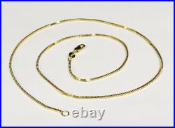 14k Yellow Gold 16 MILANO Snake Pendant Chain Necklace 1.8 gram 1.1 MM