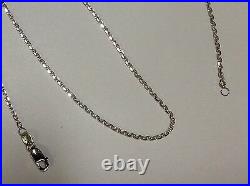 14kt White Gold Cable Link Pendant Chain/Necklace 20 1.1 mm 1.8 grams WLCAB030