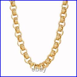 14mm Gold 18K GF XL Ornate Belcher Chain Necklace Gift Men Gents Heavy Filled