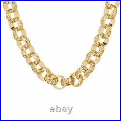 15mm Gold 9ct GF XXL Ornate Belcher Chain Necklace Gift Men Heavy Chunky Filled