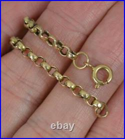 16 Long Solid 9 Carat Yellow Gold Belcher Link Necklace Chain