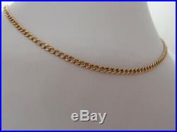 17.5in HM 3.3mm VICTORIAN 9ct GOLD ALBERT WATCH CHAIN NECKLACE DOG CLIPS 11.8g