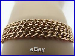 17.5in HM 3.3mm VICTORIAN 9ct GOLD ALBERT WATCH CHAIN NECKLACE DOG CLIPS 11.8g