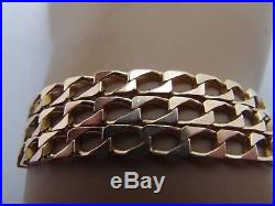 18.5 ins QUALITY HM 1986 GLEAMING 4.1mm wide 9ct GOLD CURB CHAIN NECKLACE 14.1g
