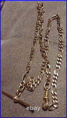 18 Inch 18.7gs 9ct gold figaro Link chain. Dog clip Clasp. T-bar