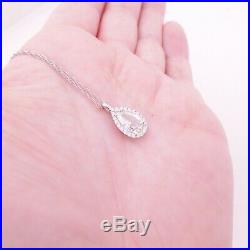 18ct gold 1.83ct diamond pear drop cluster pendant on 9ct gold chain