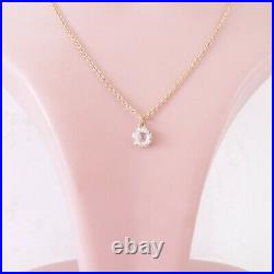 18ct gold rose cut diamond pendant on 9ct gold chain, large Victorian