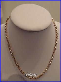 18in SUPER QUALITY HEAVY DUTY 4mm ROUND LINKS 375 HM 9ct GOLD BELCHER CHAIN 19g