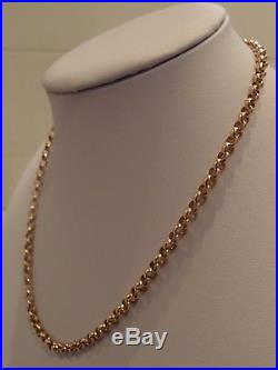 18in SUPER QUALITY HEAVY DUTY 4mm ROUND LINKS 375 HM 9ct GOLD BELCHER CHAIN 19g