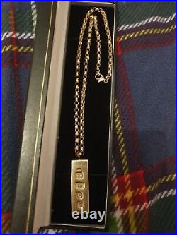 18inch 9ct Gold Rope Chain And Pendant