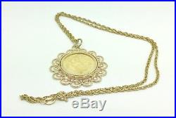 1919 half Sovereign pendant & 18 chain in 9ct Gold mount