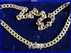20 9ct Gold Curb Necklace, Heavy Chain, Excellent Condition