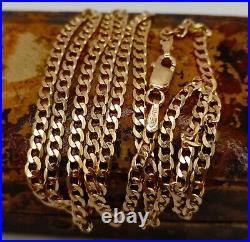 20 Solid 9ct Gold Curb Chain Necklace 20 Inches Fully UK Hallmarked