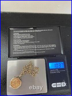 2001 Half Sovereign And 9ct Gold Belcher Chain