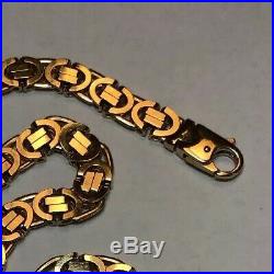 20in Byzantine Chain 8mm Wide 9ct Gold 20inch Uk Hallmark 67.1grams With Value
