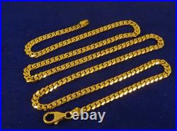 22 Solid 9ct Gold Slim MIAMI CURB CHAIN NECKLACE D Cut 18gr Hm 4mm link code 7b
