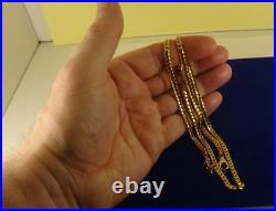 22 Solid 9ct Gold Slim MIAMI CURB CHAIN NECKLACE D Cut 18gr Hm 4mm link code 7b