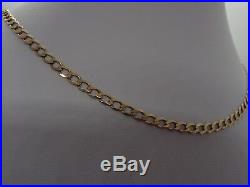 24.5ins FULLY HM GLEAMING 4.2mm LINKS 9ct GOLD CURB LINK CHAIN NECKLACE 10.1gm