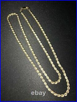24 9CT Gold Rope Chain Solid Gold. 22.5G