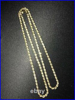 24 9CT Gold Rope Chain Solid Gold. 22.5G