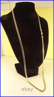 24 LIGHTWEIGHT Slim 9ct Gold CURB CHAIN NECKLACE 11gr Hm 4mm link RRP £700 11vv