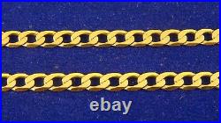 24 LIGHTWEIGHT Slim 9ct Gold CURB CHAIN NECKLACE 11gr Hm 4mm link RRP £700 11vv