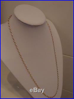 28in 3.5 mm OVAL LINKS 9ct GOLD BELCHER CHAIN NECKLACE 6.1gm BIRMINGHAM 1996