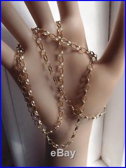28in 3.5 mm OVAL LINKS 9ct GOLD BELCHER CHAIN NECKLACE 6.1gm BIRMINGHAM 1996