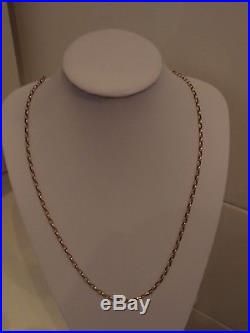 30.5 ins HM 3.6 mm OVAL DIAMOND CUT LINKS 9ct GOLD BELCHER CHAIN NECKLACE 13 gm