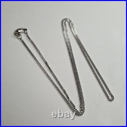 375 9CT WHITE GOLD Curb Link 2.97g Chain Simple 18'' Necklace Z53