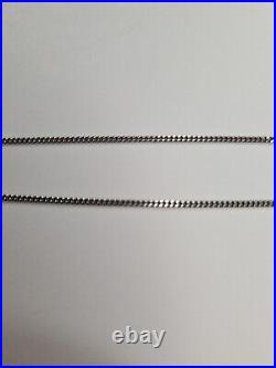 375 9CT WHITE GOLD Curb Link 2.97g Chain Simple 18'' Necklace Z53