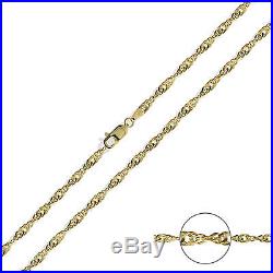 375 9ct Gold 16 18 20 22 24 Singapore Twisted Curb Link Rope Chain Necklace