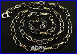 375 9ct Gold Belcher Chain 16 18 20 22 24 Yellow Oval Link Pendant Necklace