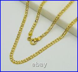 375 9ct Solid Gold 3mm Double Curb Link Chain Necklace 16 18 20 New