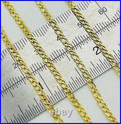 375 9ct Solid Gold 3mm Double Curb Link Chain Necklace 16 18 20 New