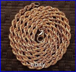 375 9ct Solid Gold Rope Necklace 20.5 4.97 Grams