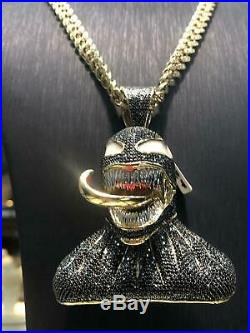 375 9ct Yellow GOLD ICE VENOM MENS Icy Shine Shiny BLING RAPPER ONLY PENDANT NEW