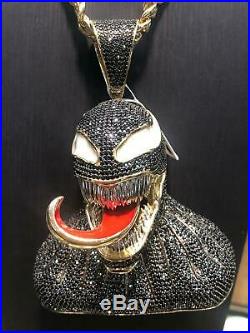 375 9ct Yellow GOLD ICE VENOM MENS Icy Shine Shiny BLING RAPPER ONLY PENDANT NEW