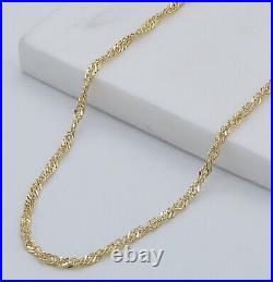 375 9ct Yellow Gold 3mm Singapore Link Chain Brand New 16 18 20 22 24