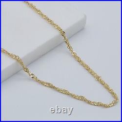 375 9ct Yellow Gold 3mm Singapore Link Chain Brand New 16 18 20 22 24