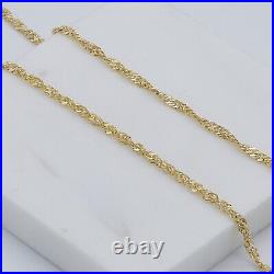 375 9ct Yellow Gold 3mm Singapore Link Chain Brand New 16 18 20 22 24